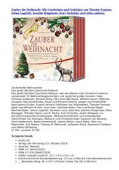 Zauber Der Weihnacht Mit Geschichten Und Gedichten Von Theodor Fontane Selma Lag ... .docx