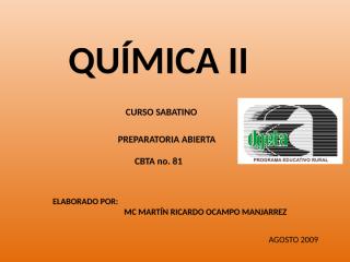 CURSO DE QUIMICA II SABATINA d.ppt
